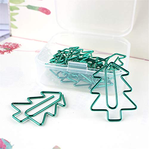 Green Christmas Tree Paper Clips Funny Paperclips Bookmarks Planner Clips Fun Office Supplies Gifts for Women Coworkers (24)