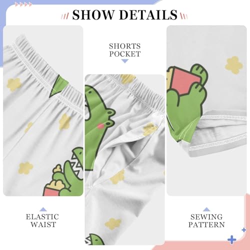 Funny Crocodile Boys Pants Boys Athletic Pants Long Pant for Boy with Pockets Wide-Leg Size 6-14Y4