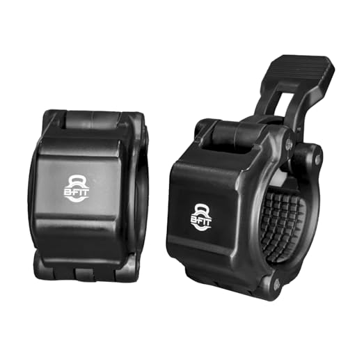 Image of B Fit Olympic /Regular Barbell Collars (Pair)- Solid Nylon /ABS /Aluminium Locking Clamps Size 25 /28 /50 MM Optional (50 MM-Premium Black)