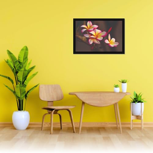 Image of Mad Masters Flower Nature Beauty Painting Aesthetic Hanging Photo Frame Decorative Item Home Decoration and Wall Decor for Living Room and Bedroom (MM 2835, 45.7L x 30.5W cm, Paper, With Plexi Glass)