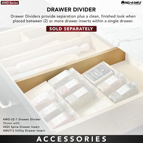 Image of Rev-A-Shelf 3-Tier Wood Trim-to-Custom-Fit Spice Rack Drawer Insert, 16 inch x 19.75 inch, Maple - Drop-In Seasoning Jars Storage Tray Organizer for Kitchen Cabinet and Pantry Organization, 4SDI-18