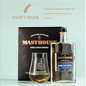Masthouse Glass Gift - Single Malt Pot & Hybrid Column Whisky 45% ABV 10cl and Tasting Glass – Perfect Whisky Gift Sets for Men – Copper Rivet Distillery