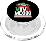 Viva Mexico Hut-Design in mexikanischen Flaggenfarben für Mexikaner PopSockets PopGrip für MagSafe