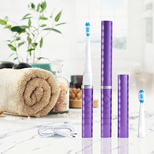 Pop Sonic Usb Charge Anywhere Toothbrush(Purple) | Rechargeable Toothbrush W/Up To 40,000 Brush Strokes/Minute-Long-Lasting Dupont Nylon Bristles -Teens & Adult Toothbrush With Quadrant Pacer & Timer #TOP4