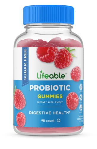 Lifeable Sugar Free Probiotics – Great Tasting Natural Flavor Gummy Supplement Chewable – GMO Free, Vegetarian, Gluten Free – for Gut Health and Immune Support – for Adults, Men, Women – 90 Gummies