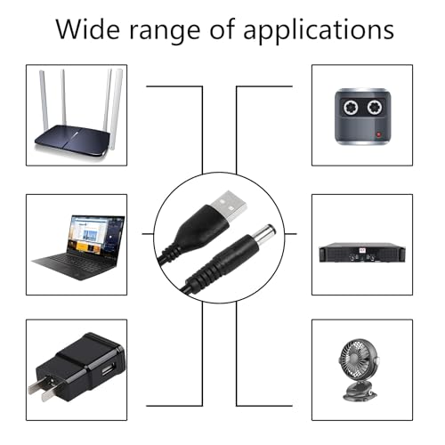 CERRXIAN 1FT DC 5V to DC 12V USB Voltage Step Up Converter Cable,Power Adapter Cable with DC 5.5 x 2.1mm Jack,USB 5V 2A to DC 12V 0.8A Cable3