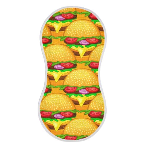 Hamburger Onion Yellow Baby Burp Cloths Cotton Washcloths Super Soft Absorbent Burping Rags for Baby Boys Girl Muslin Burp Cloths 1 Pack