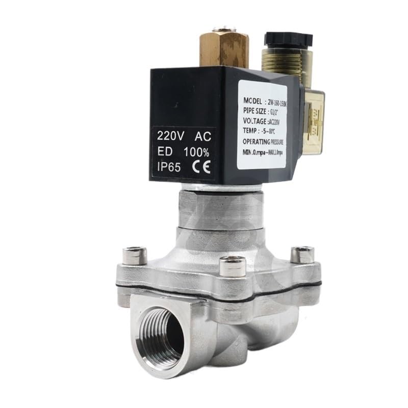 Électrovanne normalement ouverte AC220V en inox pour air comprimé - 3