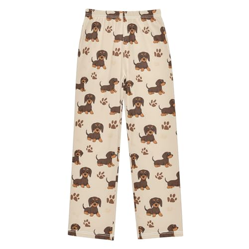 Pajama Pants Dachshund Dogs Brown Paws PJ Bottoms Sleepwear Lounge Sleep Pant with Pockets