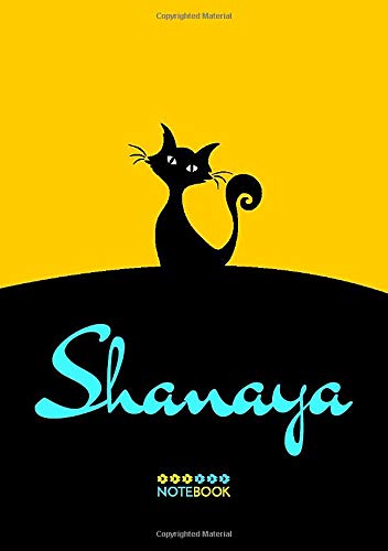 Shanaya - Notebook: black cat design, Personalized name journal « Shanaya » | Birthday Gift For Woman & Girl, Mom, Sister and cat lovers | Lined Journal, 120 Pages, small size A5 (5,83 x 8,27 in)