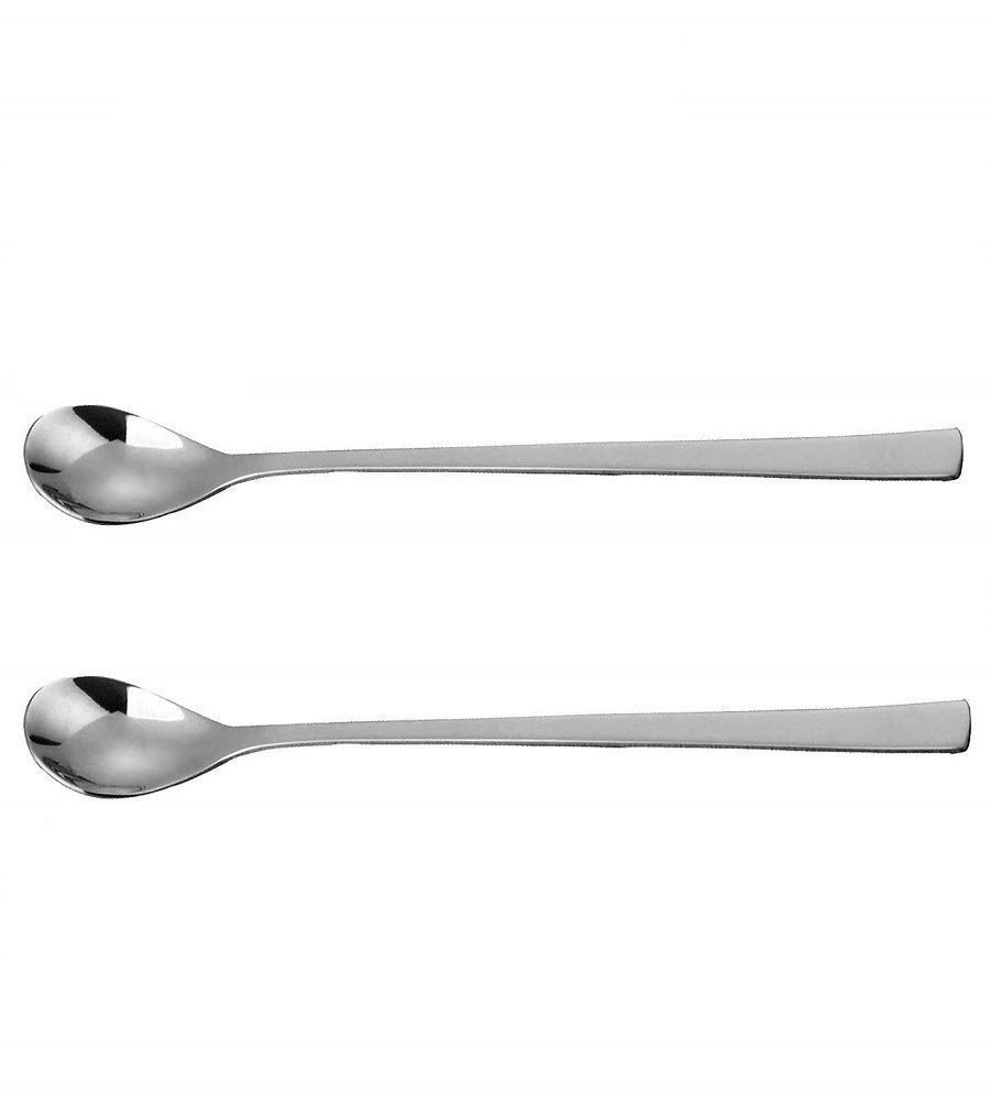 Gledam Long Bar Stainless Steel Spoon Stirrer, Extra Handle with Smooth Finish,20.5cm, Mixing Spoon/Milkshake Spoon, Mixing Ice Tea Coffee Cream for Tall Glasses, Cocktail :2 Pcs