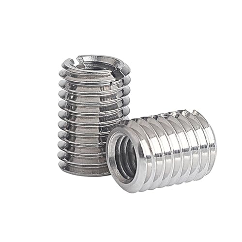 Threaded Inserts?Thread Repair Insert, M2-M12 Stainless Steel 304 Inside Outside Thread Slotted Screw Wire Thread Insert Sleeve Conversion Nut Coupler(M4 M8X8X5pcs)