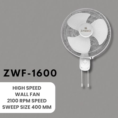 Image of Zanibo Table Fan 400 MM | Table fans for Home & Office | Aerodynamically Balanced Blades| Aluminum Motor | 2100 RPM High Air Delivery | 3-Speed Control |1-Yr Warranty (ZWF 1600)