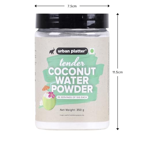 Urban Platter Tender Coconut Water Powder | 12.35 Oz (350g) | Refreshing Energy Drink | Natural Electrolytes Hydration | Improves Immunity | Ideal for Sports Drinks & Smoothies