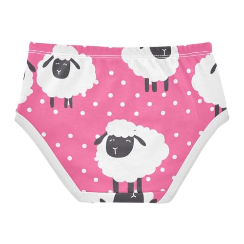 Animal Toddler Girls Underwear 2t Cotton Panties for Girl Cute Cartoon Sheep White Hotpink Briefs Undies Kids2