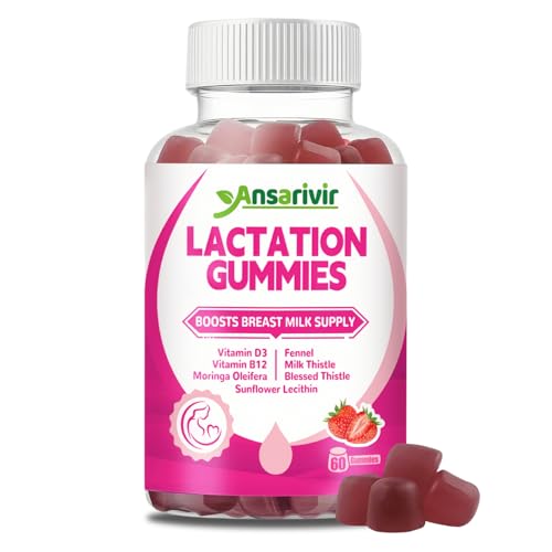 Image of Lactation Supplement Gummies – Powered by Moringa, Fennel, Sunflower Lecithin, Milk Thistle, Blessed Thistle, plus Vitamins D3 & B12 – 60 Gummies for Breastfeeding Support & Milk Supply Boost