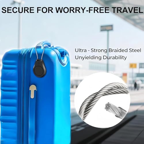 Image of Air Tag Holder 2 Pack - Waterproof Keychain Case with Steel Wire Cable & Hex Lock, Anti-Lost Shockproof Cover Compatible with Apple Air Tag for Luggage, Backpack, Keys, Bicycles, Kids Items