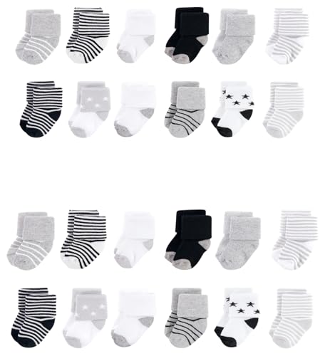 Image of Hudson Baby unisex-baby Grow With Me Cotton Terry Socks