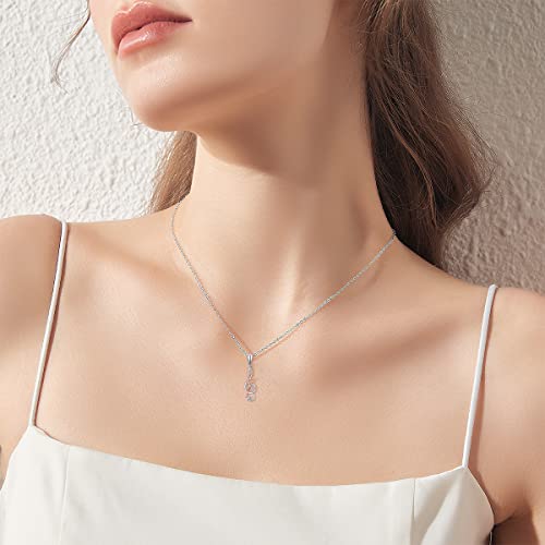 Dance Necklace 925 Sterling Silver Ballerina Ballet NecklacesTreble Clef Music Note Pendant Dancer Dancing Jewelry Gifts for Women Teen3