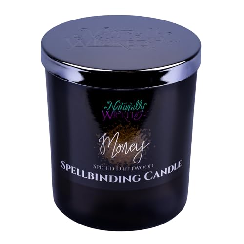 Naturally Wicked Spellbinding Money Candle | Scented Crystal Spell Candle | Inc Unique Candle Gift Box