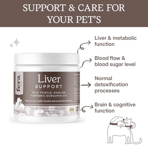 Fera Pets Liver Supplement for Dogs & Cats - Vet Created - Pet Liver & Detox Function – Milk Thistle Supplement - Zinc, Choline & More - 60 Scoops - Image 3