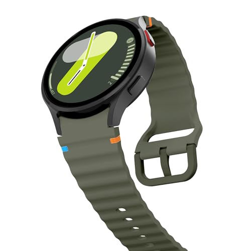 Image of WRIGSS Silicone Strap Compatible with Samsung Galaxy Watch 7 6 5 4 FE Original Style Wavy Smart Watch Straps For Men Women, 40mm 44mm Standard & Classic