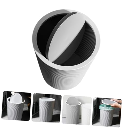 GALPADA Abfalleimer Mit Schwingdeckel Haushaltsmülleimer Aus Stabilem Kunststoff Kompakter Mülleimer Für Küche Bad Wohnzimmer Und Büro – Bild 6