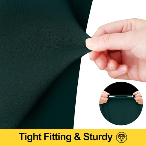 Image of Smiry Spandex Elastic Fitted Table Cloth Skirt for 4FT Rectangle Table | Stretch Washable Table Cloth, Banquet Table Cover for Wedding, Party, Indoor & Trade Shows, (Hunter Green, 48Lx24Wx30H)