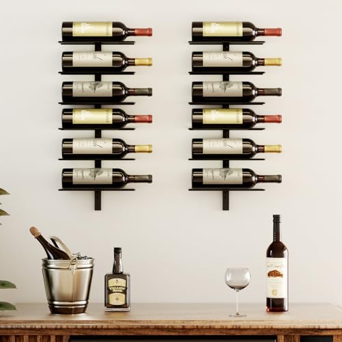 Miniatura 2 de Tj.Moree Estante Para Vinos De Pared - Estante Para Vinos De Pared Para 12 Botellas - Estante Para Vinos De Pared, Estante Para Vinos De Pared De Metal Para Botellas De Vino, Licores Y Champán