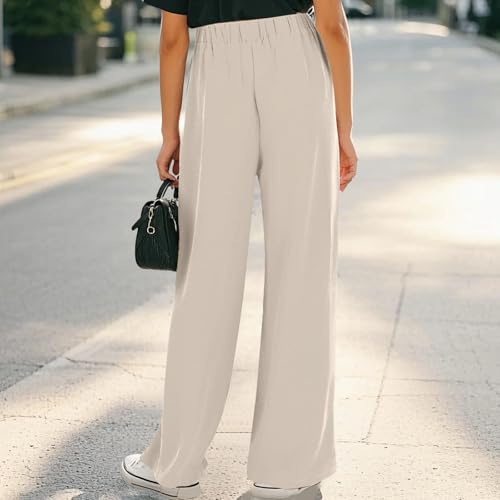 Girls Palazzo Pants High Waist Wide Leg Sweatpants Drawstring Kids Flowy Casual Trousers Loose Plain Elastic3