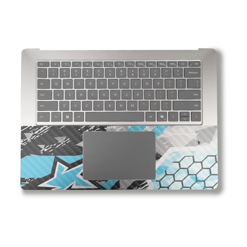 Image of Carbon Fiber Laptop Skin Compatible with Alienware M18 R2 (2024) - Grunge Cyan - Premium 3M Vinyl Protective Wrap Decal Cover - Easy to Apply | Crafted in The USA by MightySkins