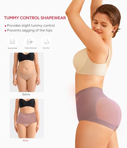 Image of Nebility 2 Piece Tummy Control Shapewear Butt Lifting Underwear for Women Lower Belly Waist Trainer Seamless Faja Body Shaper