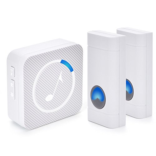 Wireless Doorbell Waterproof Chime Kit Operating at 1000 Feet 52 Chimes 4 Level