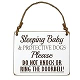 Sleeping Baby & Protective Dogs - Please Do Not Disturb Sign - Baby Sleeping Sign - Baby Shower Gift