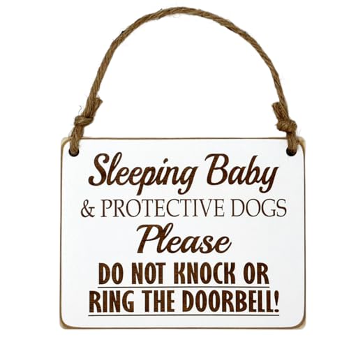Sleeping Baby & Protective Dogs - Please Do Not Disturb Sign - Baby Sleeping Sign - Baby Shower Gift