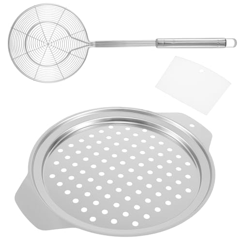Guniata Stainless Steel Spaetzle Maker Lid with Scraper Practical Spider Strainer Skimmer Spoon German Spaetzle Maker Easy to Use Spaetzle Press for Home Kitchen Cooking(3)