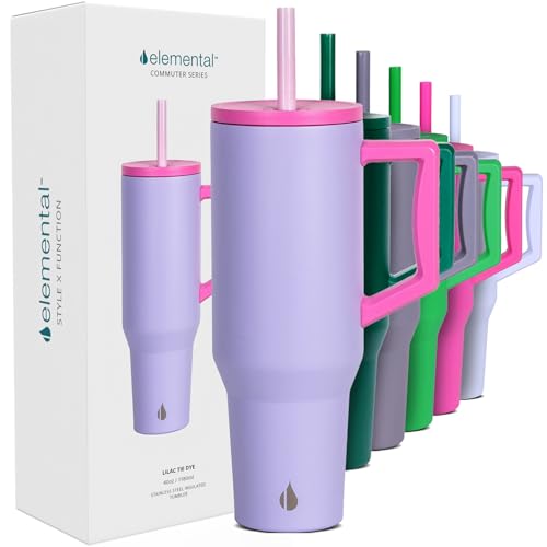 Image of Elemental Spill Proof 40oz Insulated Tumbler with Handle & Straw Travel Mug