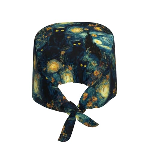Image of Adjustable Scrub Cap with Sweatband, Breathable Working Hat for Men /Women