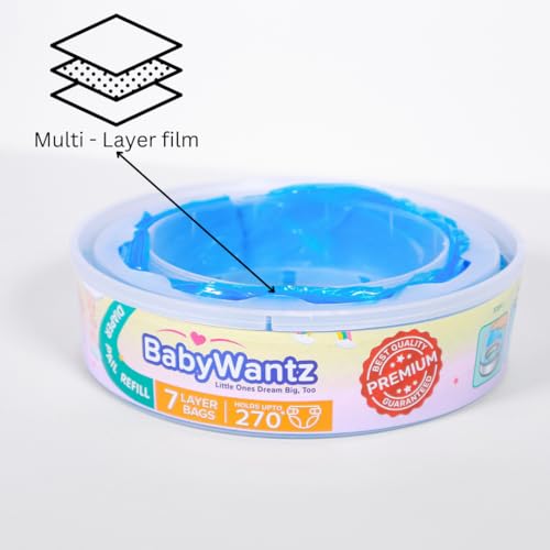 Image of Premium Diaper Pail Refill Bags Compatible with Diaper Genie Pails - 4 Pack - Holds up to 1080 Newborn Diapers