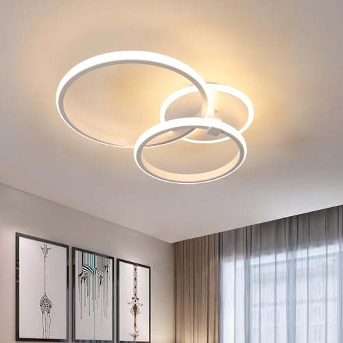 DELIPOP Plafoniera Led Soffitto Moderna, 42W 4700LM Lampada LED Soffitto Rotondo, Bianco Lampadario Soffitto in Acrilico per Soggiorno Camera da Letto Cucina, Bianco...