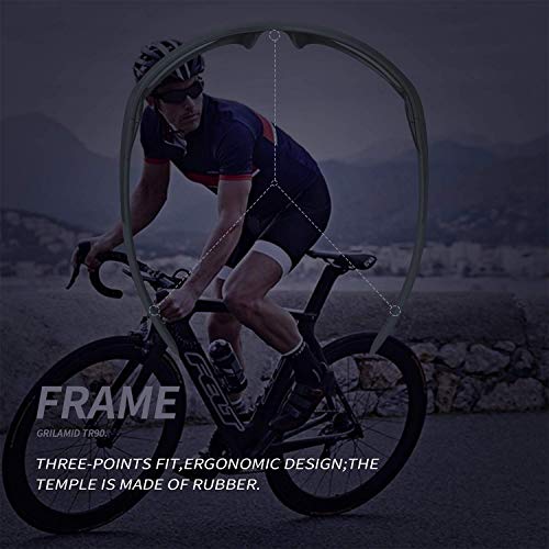 image for Torege Polarized Sports Sunglasses for Men Women Cycling Running Drivi