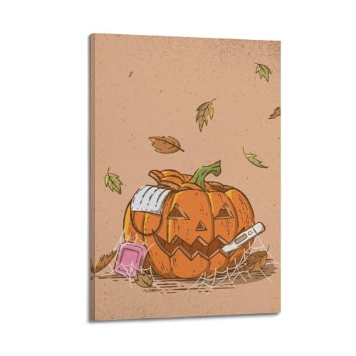Poster Halloween citrouille lanterne murale toile de chambre 20x30