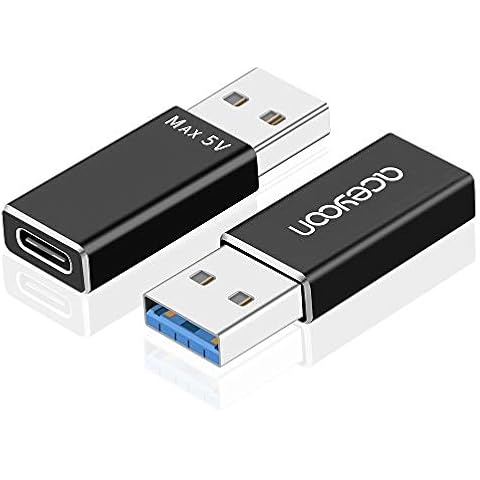 aceyoon USB 3.1 to USB C Adapter 2 Pack USB3.1 Male to Type C Female Connector Fast Charge & Data 10Gbps max 5V USB-C to USB Adaptor Comptaible for Huawei Mate 10/20, P10/P20/P30, Hub, PC, HDD Cover