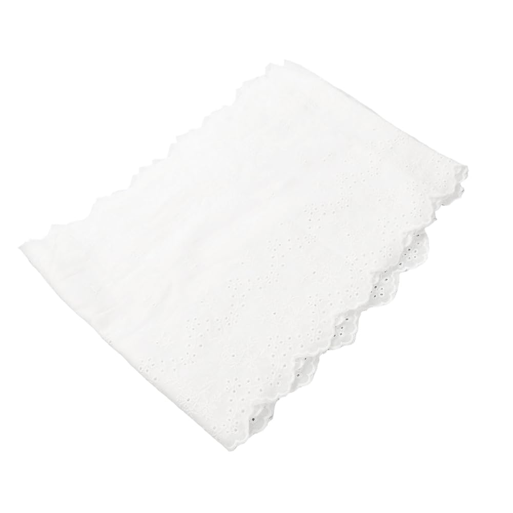 GORGECRAFT 3 iarda Pizzo Occhiello Rifinito A Metro Rotolo di Pizzo Largo 23 cm Cotone Bianco Ricamo Pizzo Passamaneria Tessuto per Bordo Smerlato Decorazioni Abito Tovaglia Matrimonio Festival