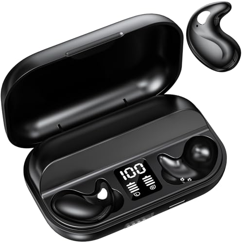 ROTRES Mini Unsichtbare Kleinste Kopfhörer Bluetooth in Ear kabellos zum Schlafen Wireless Sleep Earbuds Noise Cancelling Kopfhörer für Kleine Ohren Schlafkopfhörer Seitenschläfer Schwarz