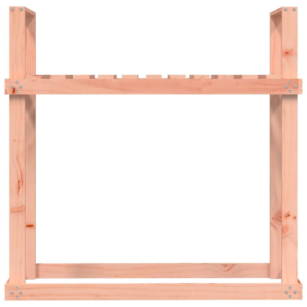 Estantería para leña de madera de Douglas maciza, 110 x 35 x 108,5 cm, soporte de madera para almacenamiento de leña, almacenamiento para chimenea y estufa de leña, ideal para salón y exterior
