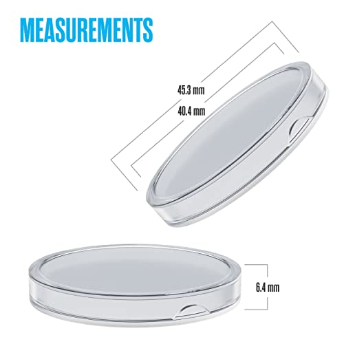 Houseables Silver Dollar Coin Holders, Coins Protectors, Eagle Capsules, 40Mm Id, 25 Pack, Plastic, Clear, Air-Tite Storage Case, American Collectors Supplies, Airtite Collection Containers #TOP3