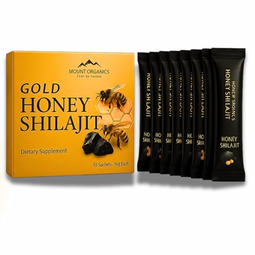 Miel aphrodisiaque puissant – Shilajit, Safran, Ashwagandha – Testostérone masculine, Boost d'énergie, libido & virilité – Sans ingrédients chimiques – 10...