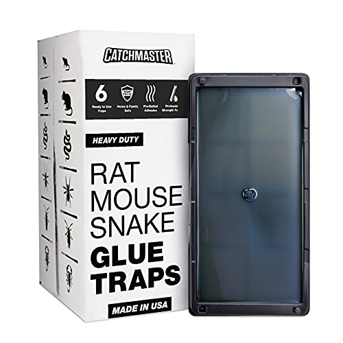 Catchmaster Heavy Duty Rat, Mouse, Snake, and Insect Trap - 6 Glue Trays - with Hercules Putty Fastener