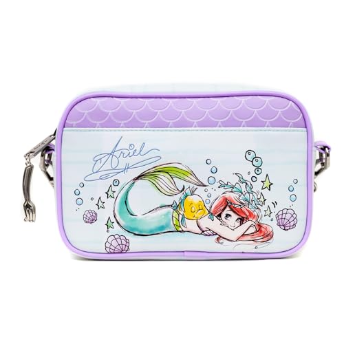 Disney Bag, Crossbody, The Little Mermaid Ariel and Flounder Poses, Vegan Leather